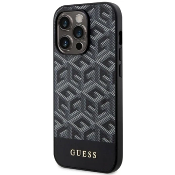 Obal na telefón Guess GUHMP14LHGCFSEK pre Apple iPhone 14 Pro 6,1" čierny/čierny pevný obal GCube Stripes MagSafe