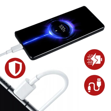 Xiaomi originální kabel USB - USB-C typ C silný rychlý 120W PD 6A 1M drát Bílý