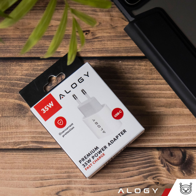 Rýchla a výkonná 35W USB-C nástenná nabíjačka USB typu C PD GaN pre iPhone Alogy White