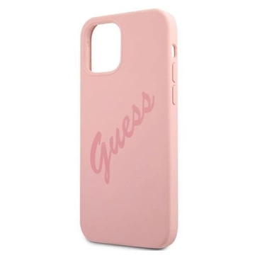 Guess GUHCP12SLSVSPI iPhone 12 mini 5,4" růžové / růžové pevné pouzdro Script Vintage