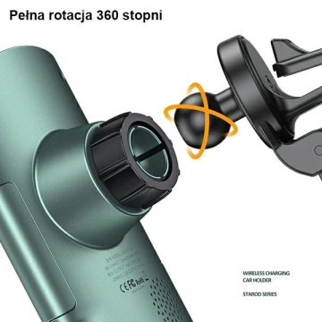 USAMS US-CD133 10W Automatický indukční držák telefonu do auta pro ventilaci. Starod CD133ZJ02 zelená/zelená