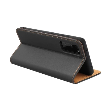 SMART PRO leather case with flap and holster for iPhone 15, black