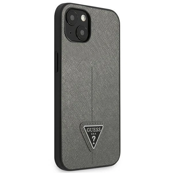 "Etui Guess GUHCP13SPSATLG do Apple iPhone 13 Mini 5,4\" srebrny/silver hardcase SaffianoTriangle Logo"