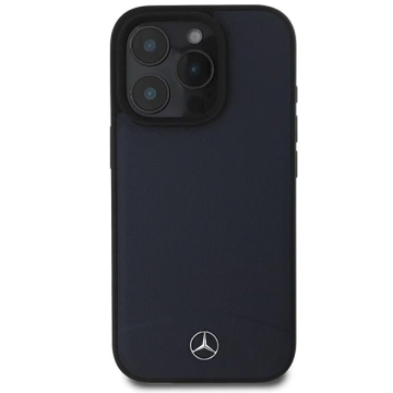 Puzdro Mercedes pre iPhone 16 Pro Max 6,9" šedé pevné puzdro s textúrou a hladkou kožou MagSafe