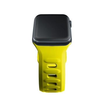 Pasek na chytré hodinky 3mk silikonový řemínek na hodinky Apple Watch 42/44/45/49 mm žlutý
