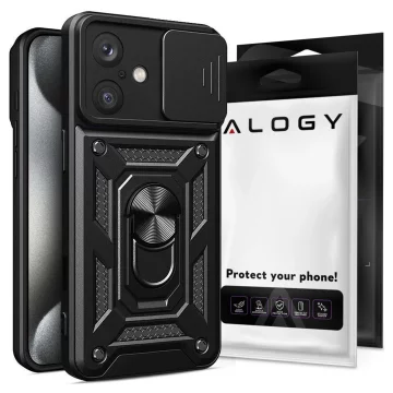 Чохол для Apple iPhone 16 броньований Slide Case Ring корпус захист камери Camshield Alogy чорний