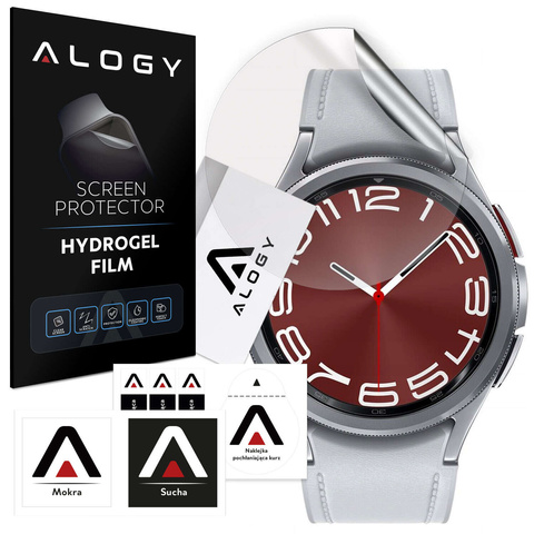 2x ochranná fólie Alogy Hydrogel na chytré hodinky pro Samsung Watch 6 Classic 43 mm