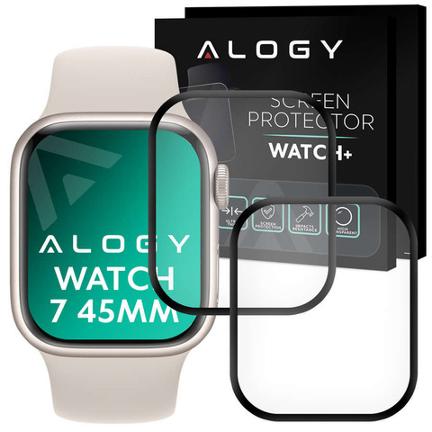 2x Alogy 3D ohebné sklo pro Apple Watch 7 45mm černé