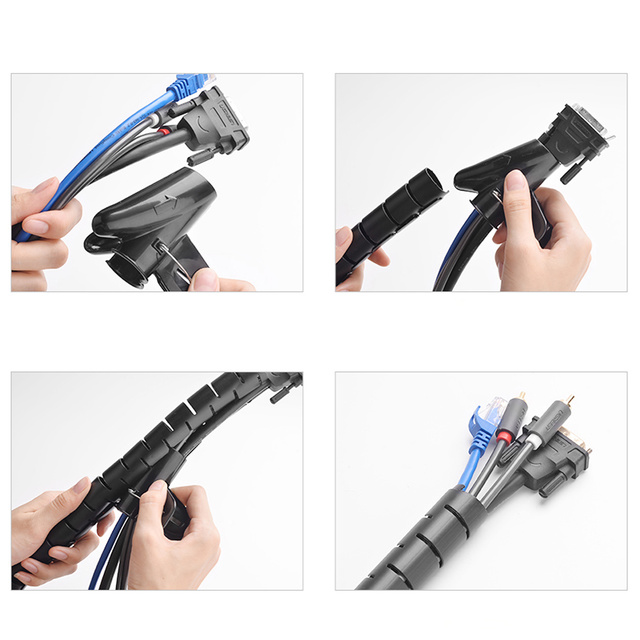 Tube cable organizer UGREEN LP121, 3m (black)