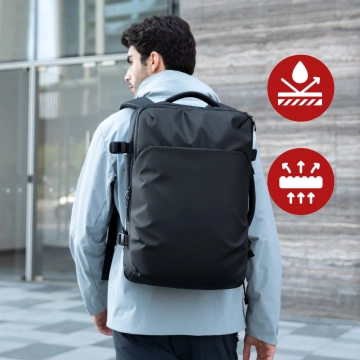 Mark Ryden 17,3" Laptop-Reiserucksack, vielseitig und wasserdicht, 28 l (49 × 33 × 12 cm) – Schwarz