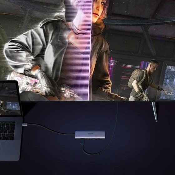 Багатофункціональний концентратор Ugreen 6in1 USB Type C - 3x USB 3.2 Gen 1 / HDMI 4K 60Hz / SD і TF картрідер сірий (60383 CM511)