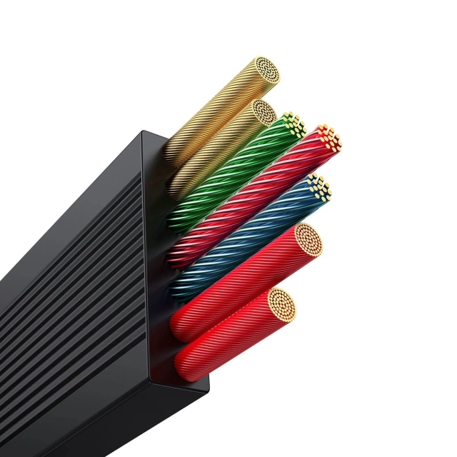 Baseus Free2Draw CB000084 zatahovací USB-C - Lightning / USB-C / micro USB kabel 100W 1,1m - černý