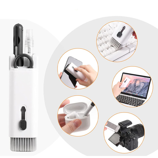 Multifunctional cleaning kit for airpods 7in1 keyboards Grey
