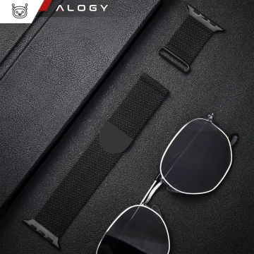 Náramok z alogickej ocele pre Apple Watch 38/40/41 mm z nehrdzavejúcej ocele čiernej farby