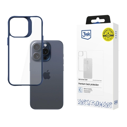 Etui na Apple iPhone 15 Pro 3mk Satin Armor Case+ Blue