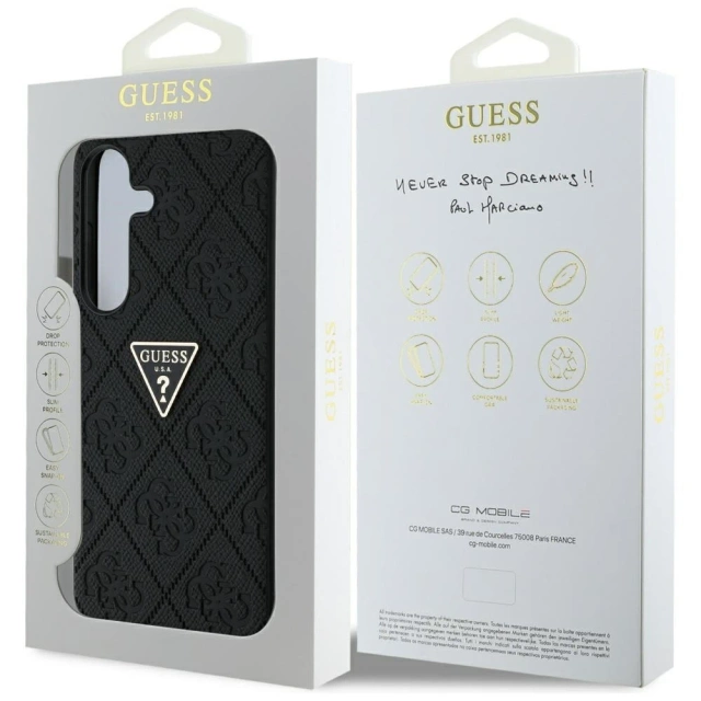 Etui Guess Hot Stamp 4G Triangle Logo do Samsung Galaxy S25 Czarny