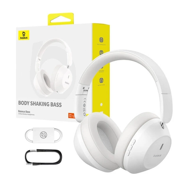 Baseus Bass 30 Max Wireless Headphones White