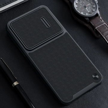 Броньований чохол Nillkin Textured S Case для Samsung Galaxy S23 з кришкою камери чорний