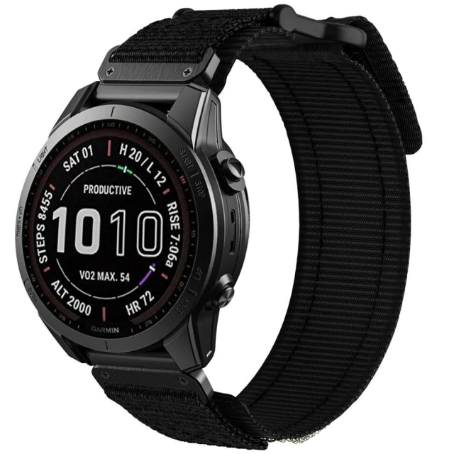 Nylon-Armband für Garmin Fenix 3 / 5x / 3hr / 5x plus / 6x / 6x pro / 7x Schwarz