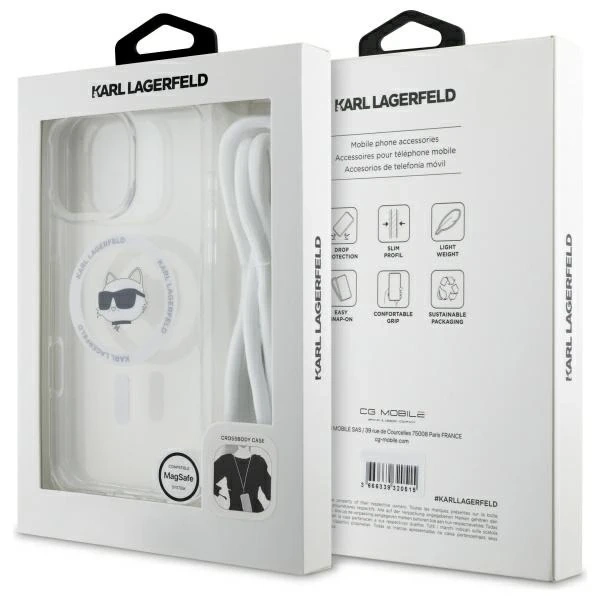 Etui Karl Lagerfeld pro iPhone 16 Pro Max 6,9" Magsafe Hardcase Transparentní IML Choupette Head
