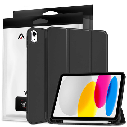 Etui ochronne Alogy Book Cover Pencil Case obudowa z miejscem na rysik do Apple iPad Air 7/6 2025/2024 11", iPad Air 5/4 2022/2020 10.9" Czarne
