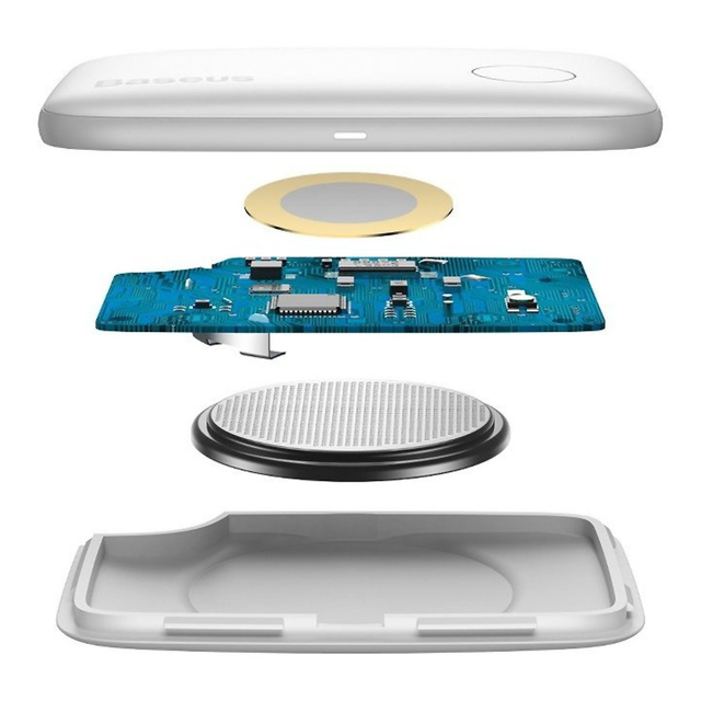 Бездротовий GPS трекер брелок Bluetooth поводок Baseus T2 для ключів собаки Білий