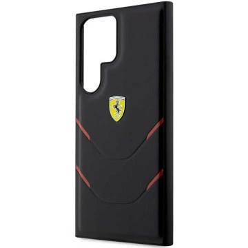 Etui Ferrari FEHCS23LPBAK do Samsung Galaxy S23 Ultra S918 čierne/čierne pevné puzdro Hot Stamp Lines