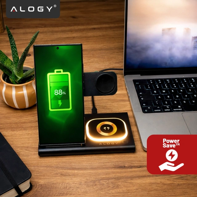 Bezdrátová nabíječka pro Samsung: Bezdrátová nabíjecí stanice 3 v 1 pro Samsung Galaxy Watch 7/6/5/4/3 Pro Classic, Galaxy Buds pro S24 Ultra, S23, S22, S21, S20, Note 20/10, Z Fold