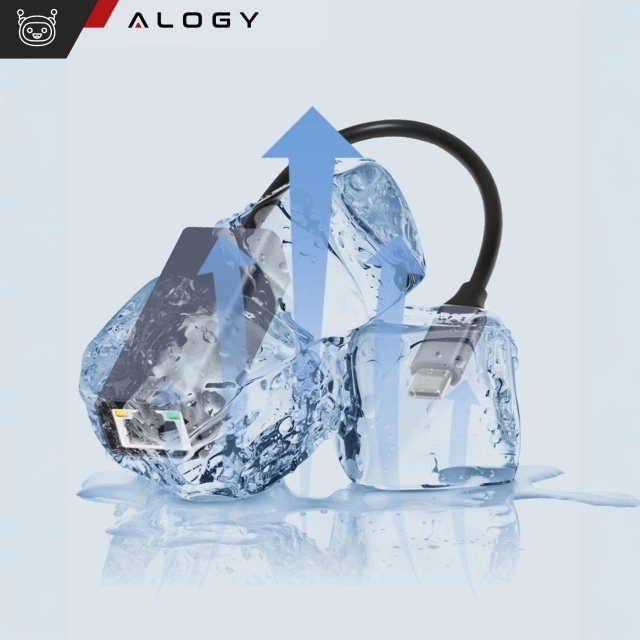 Adaptér USB-C na Ethernet Alogický adaptér LAN RJ45 GIGABIT 1000 MBPS černá