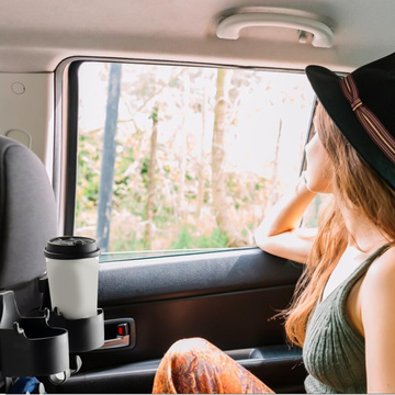 Hanger holder hook car 5in1 for seat headrest car organizer for cup drink Alogy Car Black