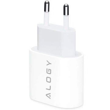Rychlá 30W USB-C nástěnná nabíječka USB typ C GaN PD pro iPhone Alogy cube Bílý kabel USB-C 1m