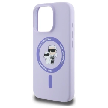 Puzdro Karl Lagerfeld pre iPhone 16 Pro 6,3" fialové pevné puzdro MagSafe silikónové Karl
