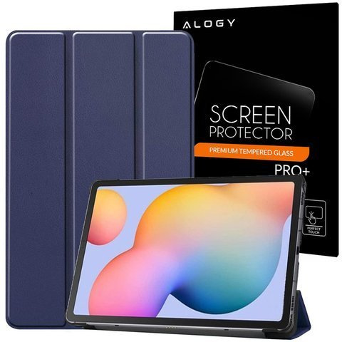 Alogy Book Cover Case pro Samsung Galaxy Tab S6 Lite 10.4 P610 / P615 Navy Blue Glass