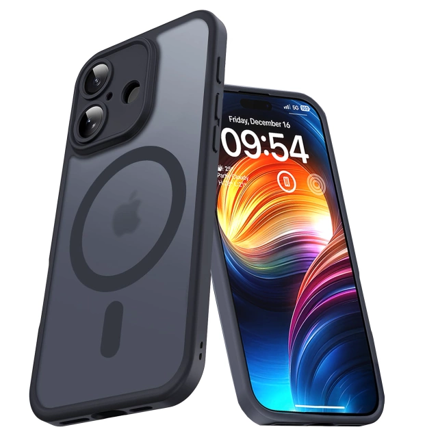 Kryt pre Apple iPhone 16 Plus Alogy MagSafe Hybrid Matte Case Matný kryt s ochranou šošovky čierny