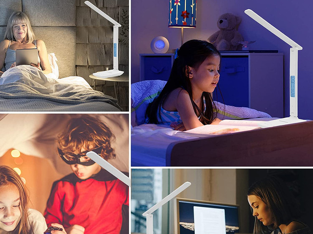 Stolná LED lampa Alogy, indukčná Qi 10W nabíjačka s bielym displejom