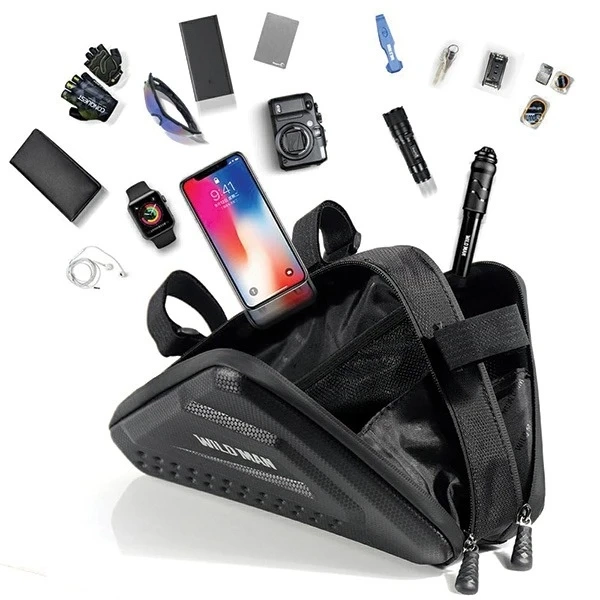 WILDMAN ES19 Fahrradrahmentasche, 3 l, wasserdicht, Schwarz