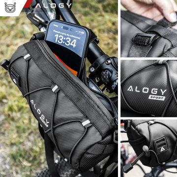 Brašna na tašku na kolo 2,5 l rám na řídítka rám na tašku obal na tašku 23,6 x 10,5 x 10 cm (S) Alogy Sport černá