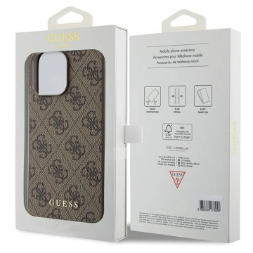 Originální pouzdro GUESS Hardcase GUHCP15XG4GFBR pro iPhone 15 PRO MAX (4G kovové logo / hnědé)