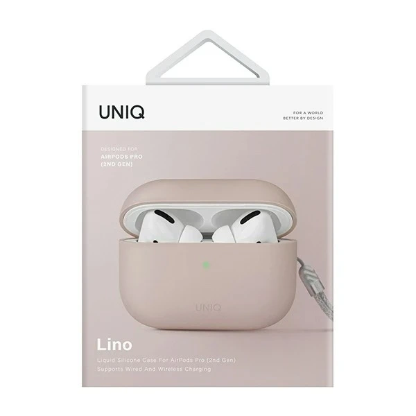 Protective case for UNIQ headphones cover Lino AirPods Pro 2 gen Silicone pink/blush pink