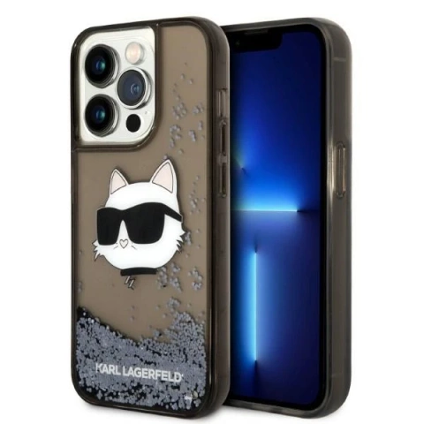 Etui Karl Lagerfeld KLHCP14XLNCHCK do iPhone 14 Pro Max 6,7" hardcase Glitter Choupette Head czarny/black