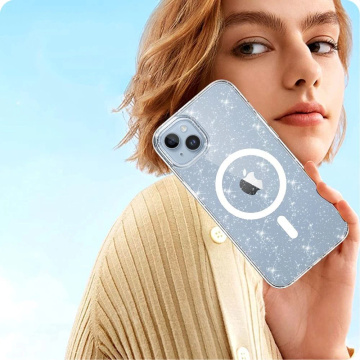 Etui ochronne Flexair Hybrid до MagSafe для Apple iPhone 15 Glitter Clear