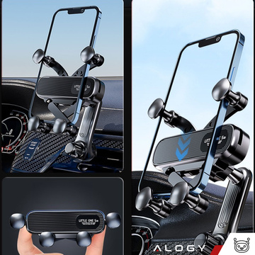 Car phone holder for car grill, gravity, for Alogy Airvent air vent Black