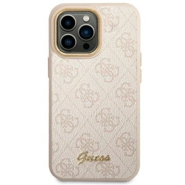 Etui Guess GUHCP14LHG4SHP pre Apple iPhone 14 Pro 6,1" ružové/ružové pevné puzdro 4G Vintage Gold Logo