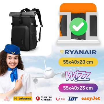 Ruksak Mark Ryden na fotoaparát a vybavenie, vodotesný, objem 30 l, nárazuvzdorný EVA, s priehradkami na príslušenstvo a 15,6" notebook (48 × 27 × 19 cm) – čierny