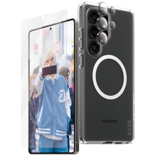 Комплект CARE Flagship 3-в-1 для чохла та скляного тримача Samsung Galaxy S25 Ultra