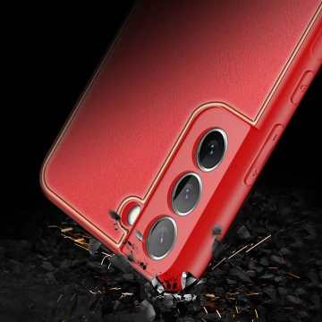 Dux Ducis Yolo elegant case cover made of ecological leather for Samsung Galaxy S22 (S22 Plus) red