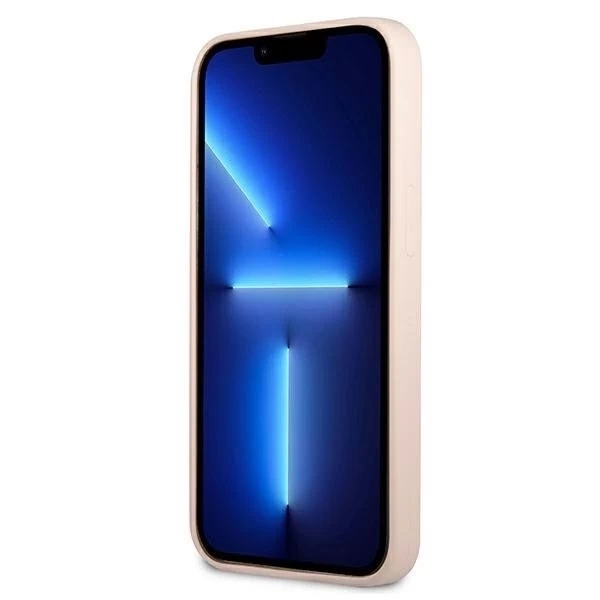 Guess GUHCP13MSLTGP iPhone 13 6,1" różowy/pink Hardcase Silicone Triangle