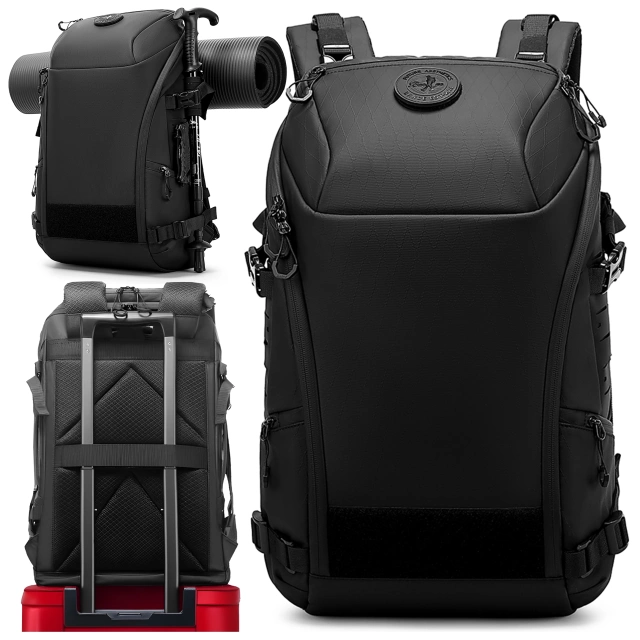 Bange wasserdichter Rucksack für 15,6-Zoll-Laptop, Stadtreisender, 45 x 30 x 16 cm, für Arbeit, Flugzeug, Herren, Damen, mit USB-Anschluss Schwarz