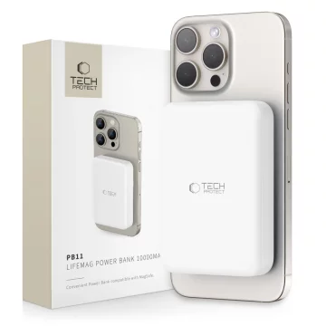 Magnetická powerbanka PB11 Lifemag Magsafe Power Bank 10000 mAh bílá