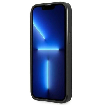 Etui Guess GUHCP14SPSATLG do Apple iPhone 14 6,1" srebrný/strieborný pevný obal SaffianoTriangle Logo